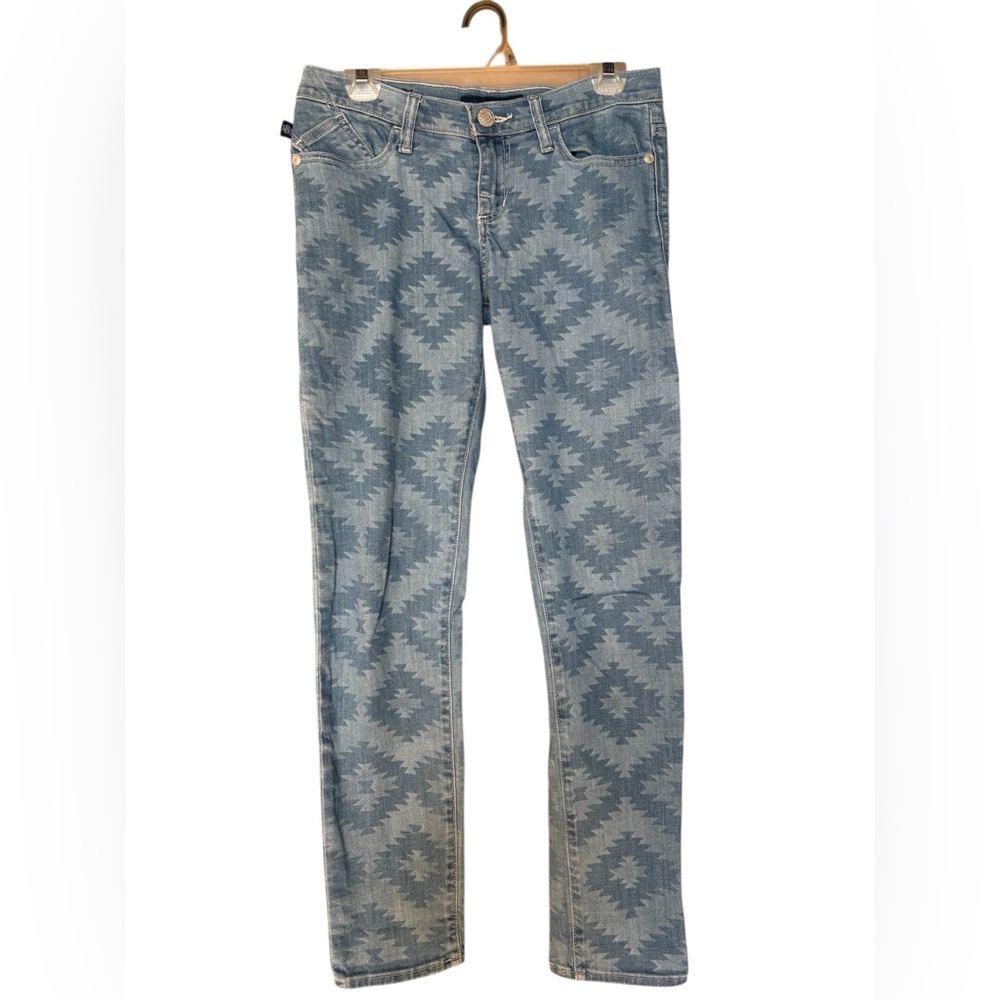 Patterned Blue Jeans